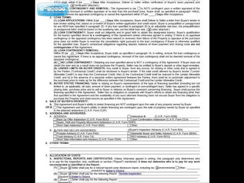 CA Residential Purchase Agreement Video Tutorial