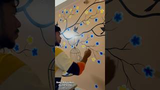 Flowers tree wall art #rangchobi_wallart #wallart #flowers #wallpainting #trebding