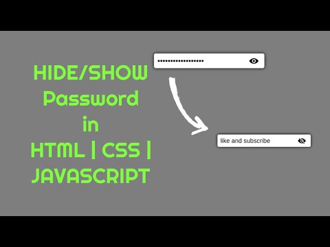 How to make Hide/Show password in javascript