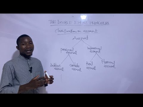 THE DOUBLE ENTRY PRINCIPLES. ( PART 1  ).