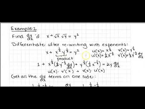 MAT213 Implicit Differentiation, Section 14.4