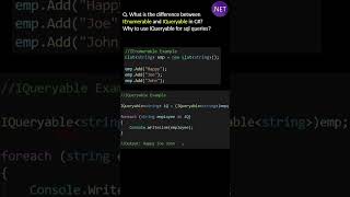 Difference between IEnumerable and IQueryable in C# ? Why to use IQueryable in sql queries ?