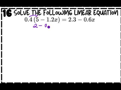 Question 16: Solving Linear Equations