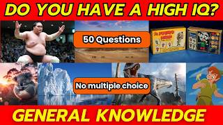 Hard General Knowledge Quiz | 50 Q's | Without Multiple Choice | Difficult Trivia Questions | Game