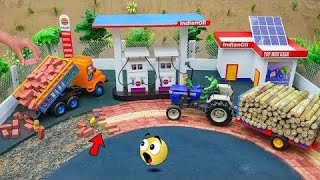 dyi tractor mini petrol pump making bricks road construction science project‪ | @technopiston