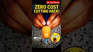 Potato Cutting Technique Using a Pen! 😱🥔 #FoodHack2025 #JuicyShorts #streetfood