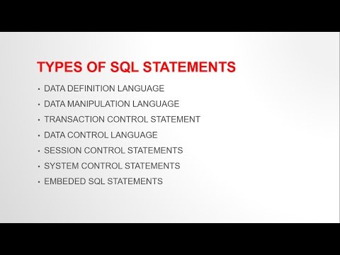TYPES OF SQL STATEMENTS | DDL, DML, TCS, control statements | Interview question