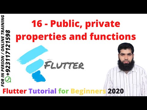 Flutter Tutorial for Beginners 2020 |16   Public, private properties and functions