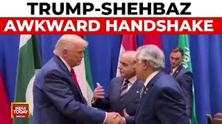 Donald Trump in Awkward Handshake With Pakistan PM Shahbaz Sharif on Global Stage | India Today