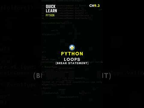 Python Loops - Break statement in 1 minute #python #loops #pythonloops #shorts #coding