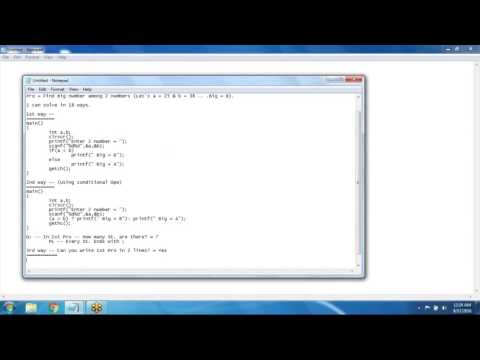 C Programming Skills / Crack Top 20 MNCs / Find Big Number In Different Ways / C Programming Logics