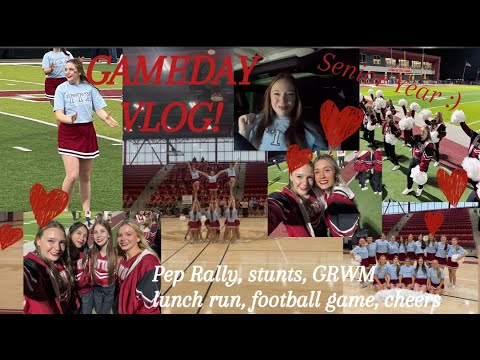 It's Game Day! |  Senior VLOG #2- Cheering, stunting, GRWM, etc.