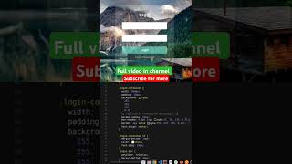 Glassmorphism style login form in HTML & CSS #HTML #frontend #speedcode #coding #codelife #codecamp