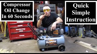 Air Compressor Oil Change For Beginners