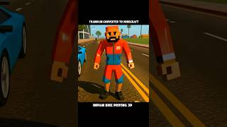 Franklin Converted To Minecraft 🙀 | Indian Bike Driving 3d 🤯 | #shorts #gamingshorts #ibd3d