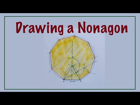 How to draw a Nonagon  (Nine gon)