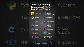 Top Programming Languages & Their Best Code Editors. #cwa #codingwithamit #banglatech #learntocode