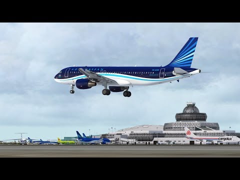 Prepar3D_Azerbaijan Airlines flight from Moscow (DME) to Baku (GYD) on Airbus A320