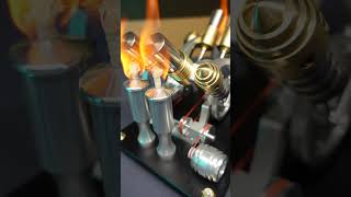V4 Stirling power! Full video on the channel #engine #stirling #d4a #shorts #power