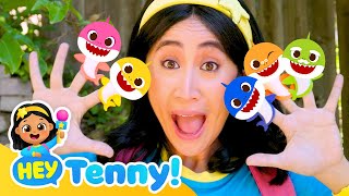 Shark Finger Family | Nursery Rhymes | Kids Songs | Educational Video for Kids | Hey Tenny!