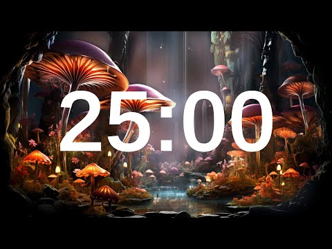 25-minute Countdown Timer | No Sound | Chime at End