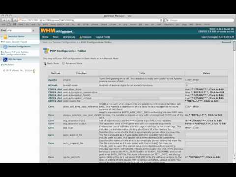How to edit the php.ini file with WHM