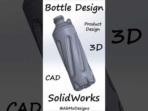 Bottle Design. SolidWorks. Grooved cut body.       #shorts  #3ddesign