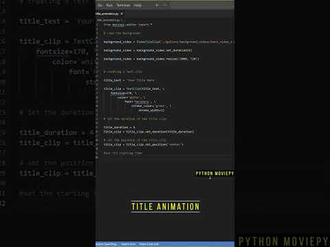 title animation using #Python #moviepy Fade scroll zoom slide effects #moviepy #programming #coding