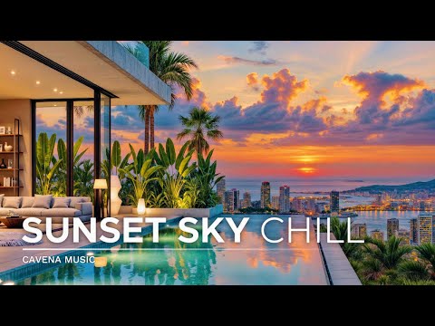 Sunset Sky Chill Mix | Luxury Rooftop Pool & Ocean Ambience for Study, Relaxation & Deep Focus