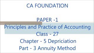 CA FOUNDATION - PAPER - 1 ACCOUNTING - CLASS - 27 Depriciation #CAFOUNDATIONREVISION