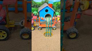 🔥😱 Real Working Mini Tractor Cement Pillar Making Machine | DIY Construction #shorts #youtubeshorts