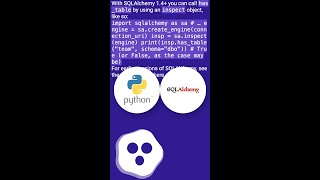 Easily check if table exists with python, sqlalchemy on an sql database #shorts