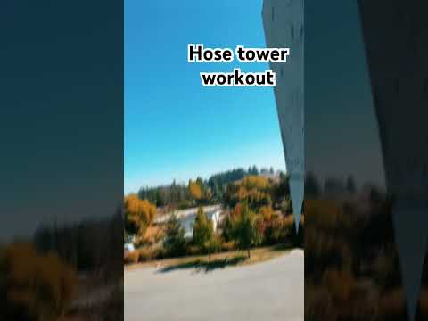 A view from Central Saanich Fire Station 1 hose tower. 👩‍🚒 👋 group workout. #hiit #firefitness #1