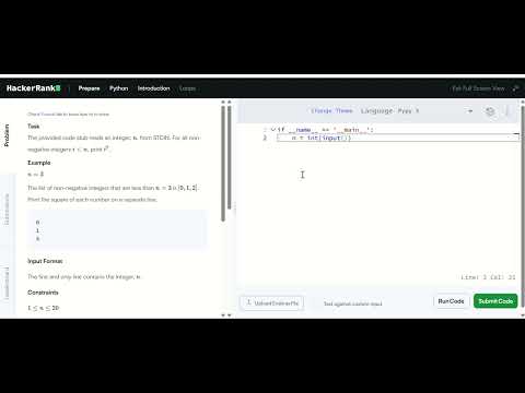 Loops Problem Solution | Hackerrank Python Solutions in Hindi | Tutorial for Python Beginners