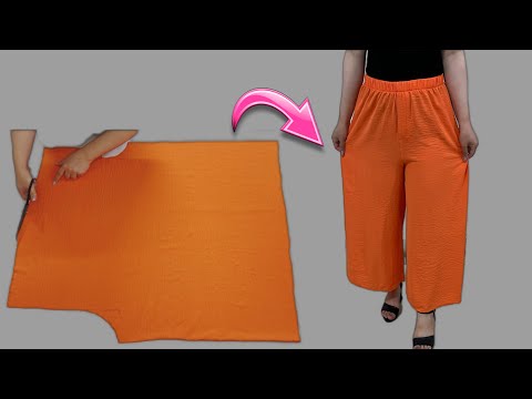 Easy summer pants🌞👖sewing like you've never seen before🪡/🏝️with only 100 cm of fabric in 10minutes🌸💥