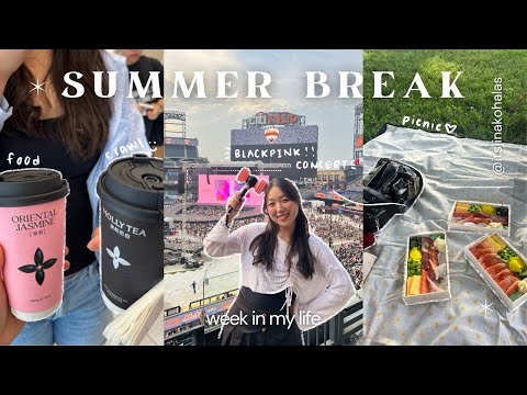 my chill MIT summer break ☀️✨ | blackpink concert 🎶,  pottery painting 🎨, self care 🧴, etc