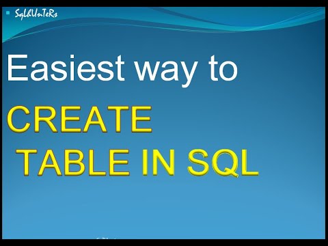 Easiest way to create table in Sql