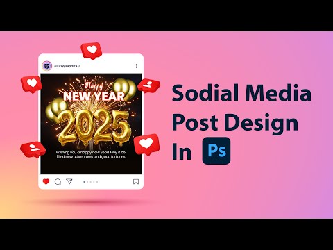 New year post design photoshop