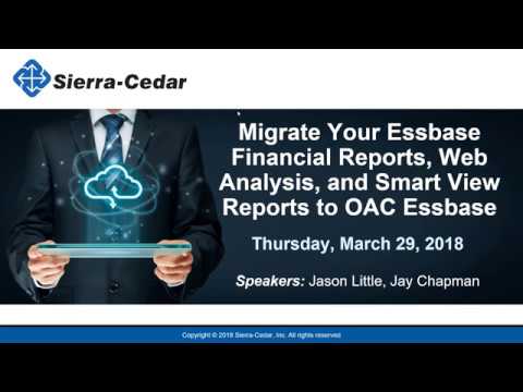Migrate Your Essbase Financial Reports, Web Analysis, and Smart View Reports to OAC Essbase