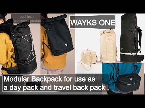 wayks one:  travel back pack & regular day pack ( laptop backpack ) in one single modular backpack