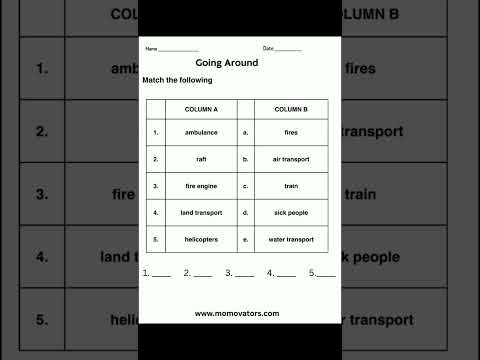 EVS class 1 means of transport worksheet pdf. Check the description for link.  #class1evsworksheet