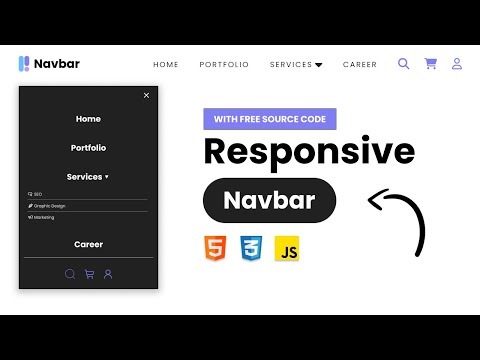 Responsive Dropdown Menu Navbar Using HTML CSS & JavaScript