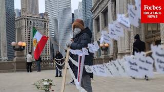 Chicago Protesters Hold Demonstration For Victims Of Violence In Iran As Tensions Continue To Flare
