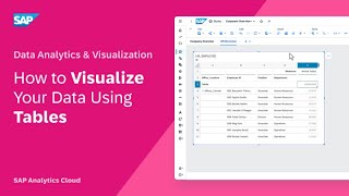 How to Visualize your Data Using Tables: SAP Analytics Cloud