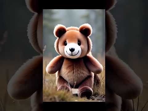 A bear transforms into a cute, cuddly plush toy  #ai