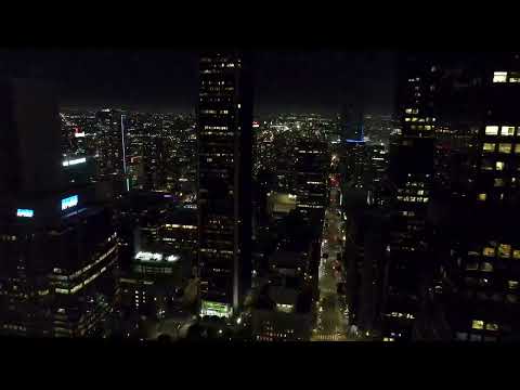 Discover the magic of Downtown Los Angeles at night from Drone