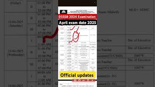 DSSSB recruitment 2024 April month examination date announced 2025 #dsssb2024