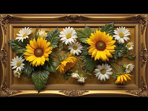 Golden Sunflowers & Daisies – Elegant Summer Art TV in 4K (2 Hours Relaxing Screensaver)