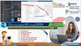 starting ms word 2010 | how to start ms word 2010 | component of ms word 2010