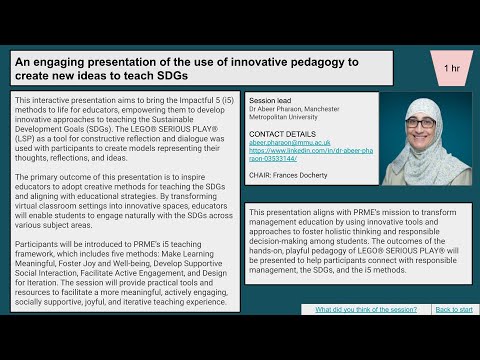 Session 6B: new ideas to teach SDGs